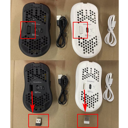 2.4G Wireless Mouse with  Ergonomic Honeycomb Design Gaming Mouse