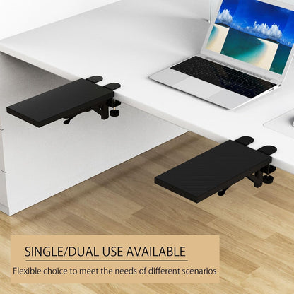 OUGIC Ergonomic Desk Extension Tray, 30 X 15 Cm, Clamp without Perforation, Foldable Keyboard Drawer Tray, Wrist Rest, Computer Stand, 15Cm*30Cm