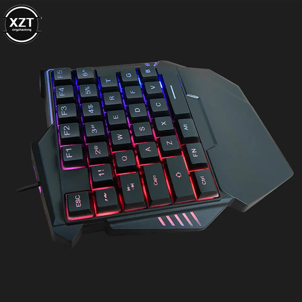 One-Handed Keyboard Gaming Keyboard Mechanical Feel Portable 35 Keys Mini Wired Keyboard Ergonomic Gaming Keyboard