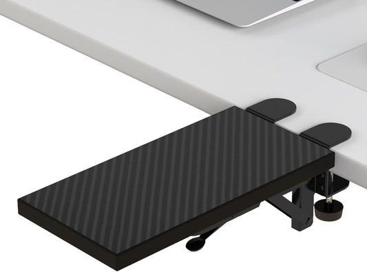 OUGIC Ergonomic Desk Extension Tray, 30 X 15 Cm, Clamp without Perforation, Foldable Keyboard Drawer Tray, Wrist Rest, Computer Stand, 15Cm*30Cm