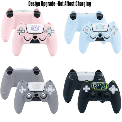 Protective Case Cover for PS5 Controller Skin Cat Paw Anti-Slip Silicone Protective Shell Not Affect Charging Upgrade