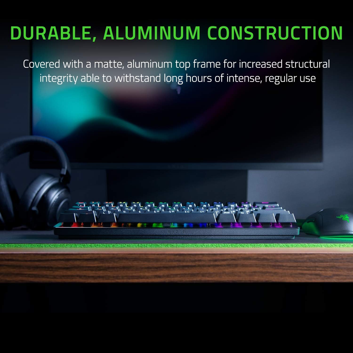 Razer Huntsman Mini 60% Gaming Keyboard: Linear Optical Switches - Black