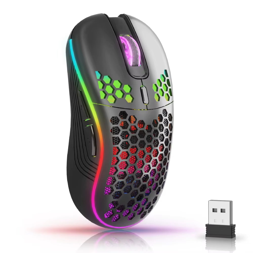 2.4G Wireless Mouse with  Ergonomic Honeycomb Design Gaming Mouse