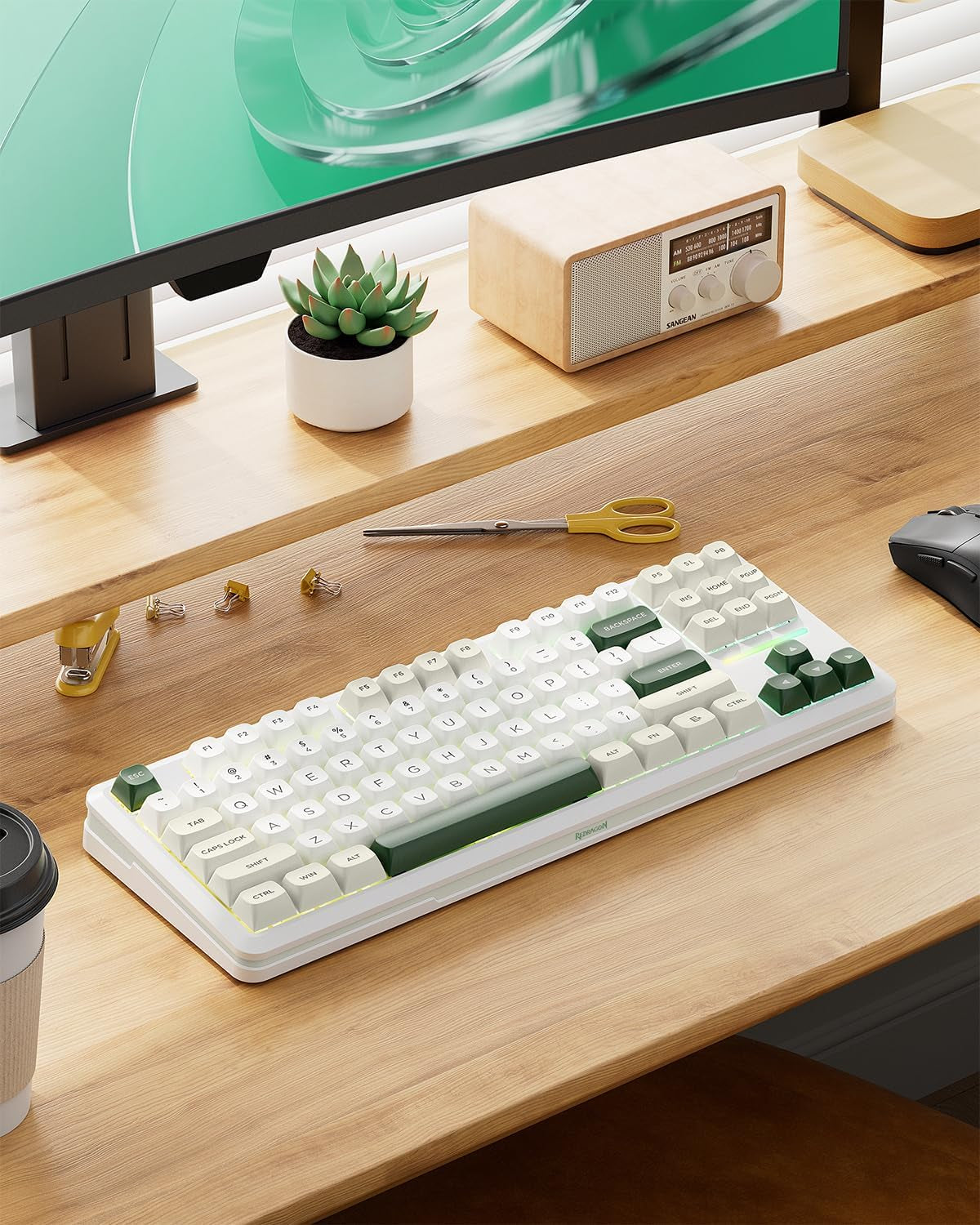 K734W Wireless Mechanical Keyboard, Tri Mode BT5.0/2.4G/USB-C 75% 81 Keys TKL Custom Hot Swappable Gaming Keyboard, Pre-Lubed Linear Switches,Rgb Gasket Computer Creamy Keyboard, for PC/MAC
