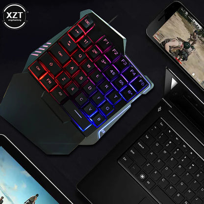 One-Handed Keyboard Gaming Keyboard Mechanical Feel Portable 35 Keys Mini Wired Keyboard Ergonomic Gaming Keyboard