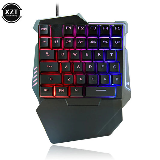 One-Handed Keyboard Gaming Keyboard Mechanical Feel Portable 35 Keys Mini Wired Keyboard Ergonomic Gaming Keyboard