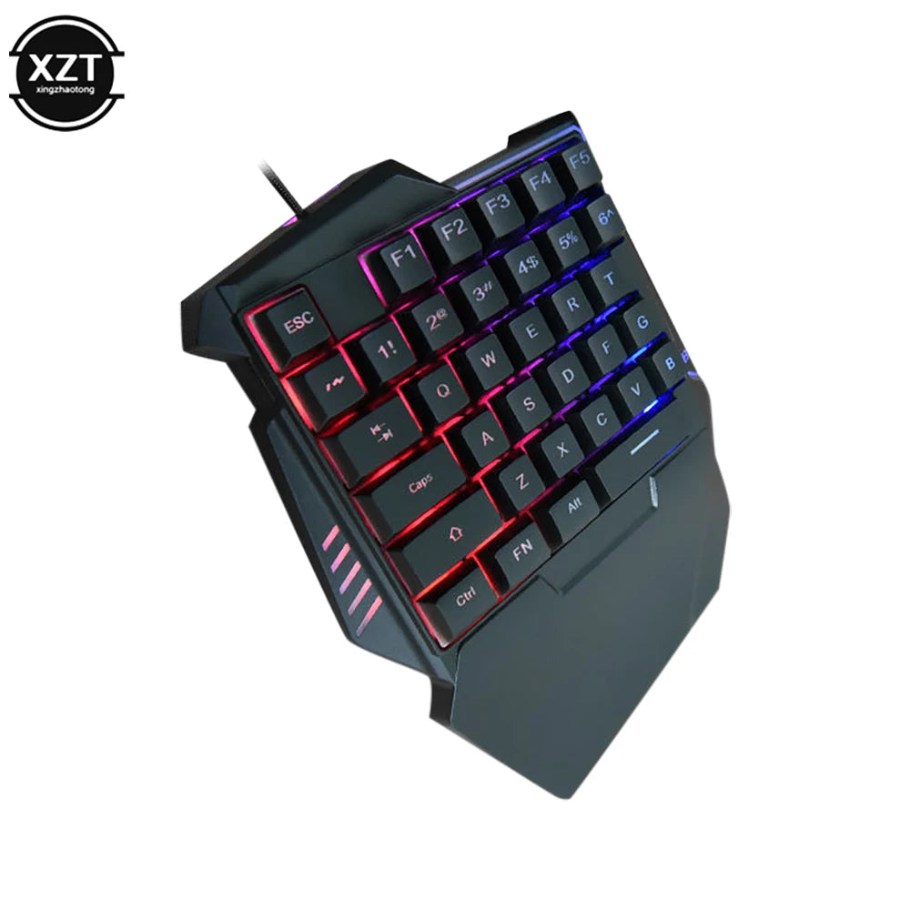 One-Handed Keyboard Gaming Keyboard Mechanical Feel Portable 35 Keys Mini Wired Keyboard Ergonomic Gaming Keyboard