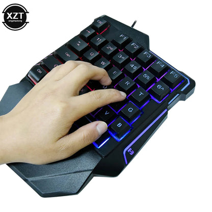 One-Handed Keyboard Gaming Keyboard Mechanical Feel Portable 35 Keys Mini Wired Keyboard Ergonomic Gaming Keyboard
