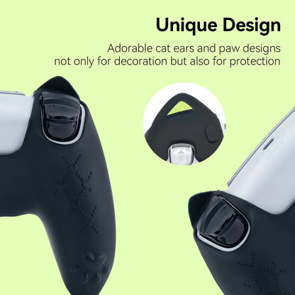 Protective Case Cover for PS5 Controller Skin Cat Paw Anti-Slip Silicone Protective Shell Not Affect Charging Upgrade