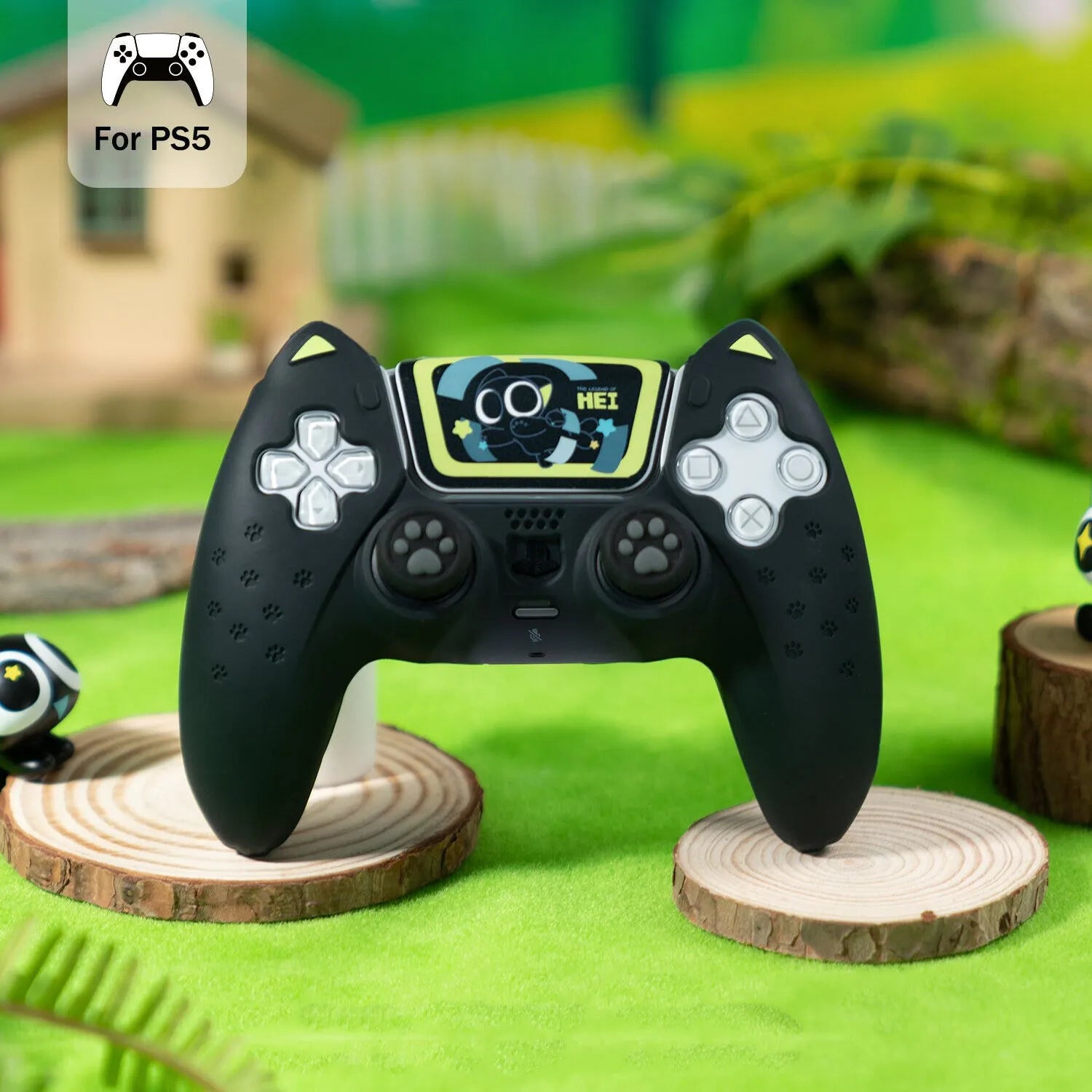 Protective Case Cover for PS5 Controller Skin Cat Paw Anti-Slip Silicone Protective Shell Not Affect Charging Upgrade